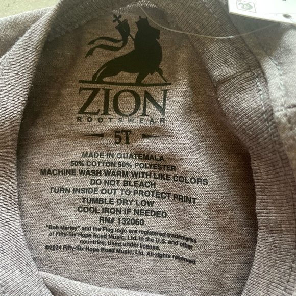 BOB MARLEY "ONE LOVE" TODDLER SIZE 5T UNISEX SHORT SLEEVE T SHIRT NWT - Picture 4 of 5